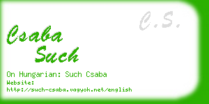 csaba such business card